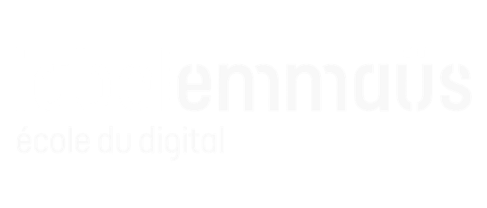 logo blanc label emmaus l'école du digital